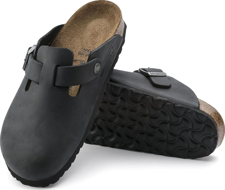 Birkenstock Unisex Boston Oiled Leather Regular Black | Buy